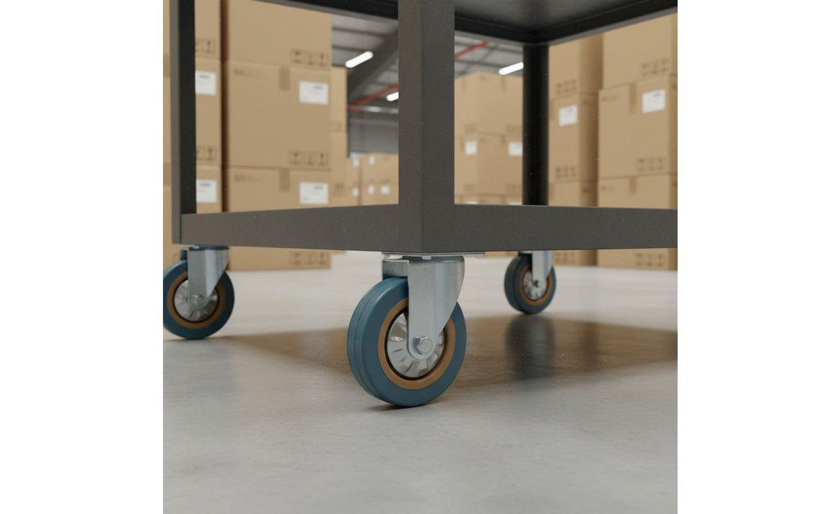 Quiet Rolling Swivel Caster with Brake Non-Slip Threaded Stem Swivel Caster Industrial Cart Wheels for Workshop, Garage