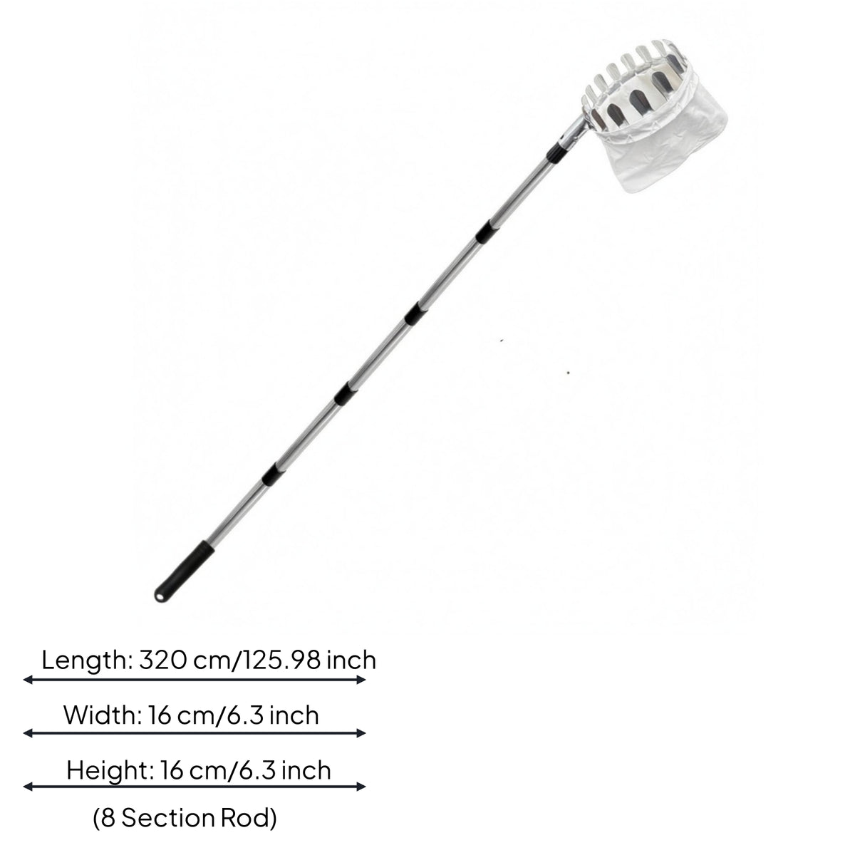 Telescopic Fruit Picker Stainless Steel Fruit Picker Pole with Basket