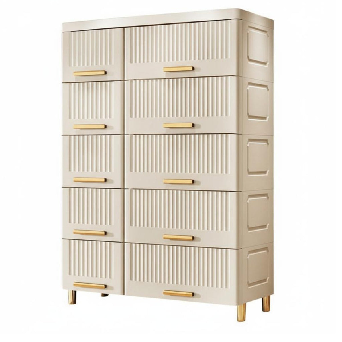 Large Capacity Plastic Tiered Storage Drawers Multi-Purpose Organizer Cabinet Space-Saving Drawer Unit Rounded Corners for Children, Homeowners, Living Room, Playroom, Bedroom, Nursery