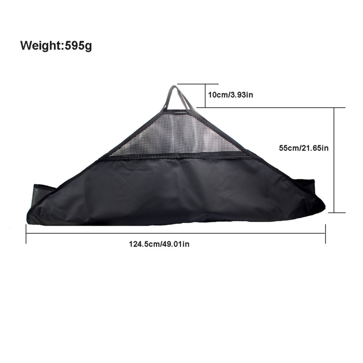 Mesh Panels Catch Bag Reinforced Edges Foldable Catch Bag Black Angler Gear Lightweight