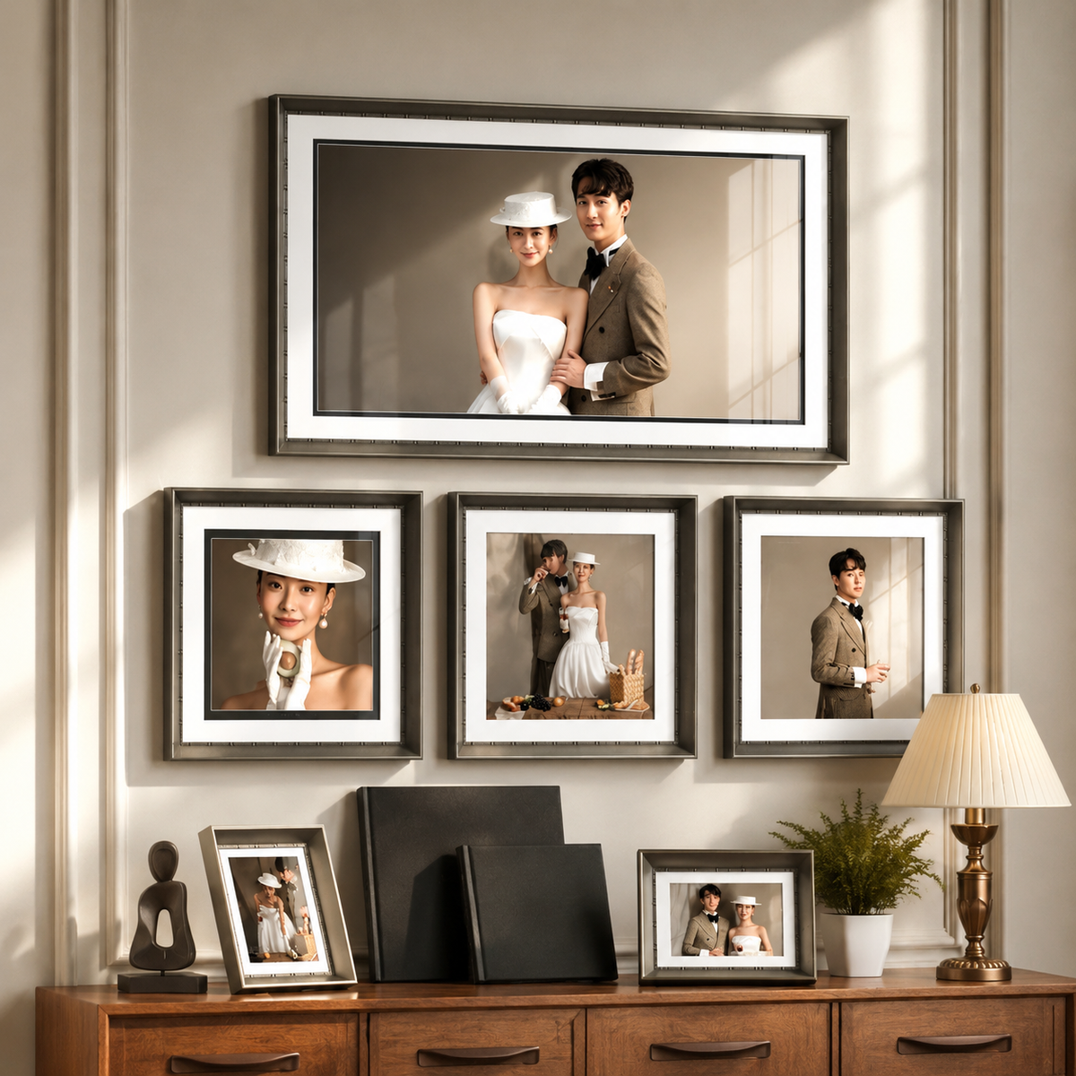 Wooden Photo Frame, Dark Brown, Classic Design, Tabletop Use