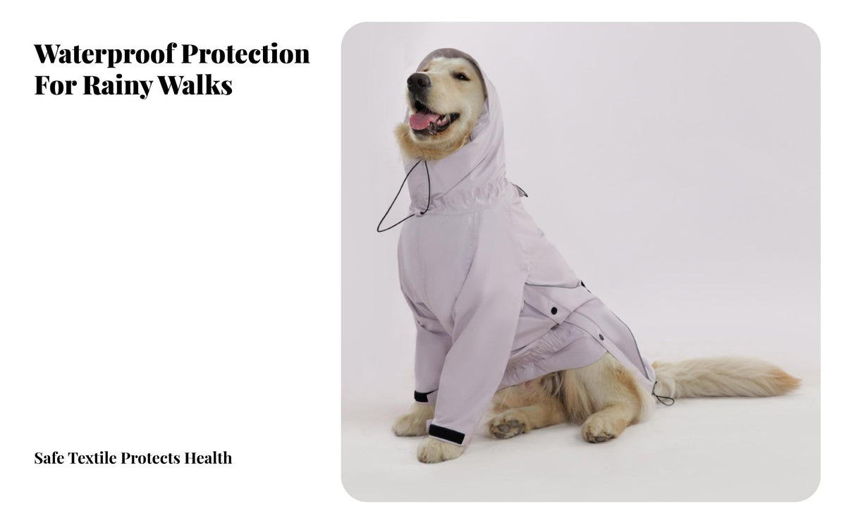 Dog Raincoat Breathable Waterproof Dog Jacket Reflective Pet Poncho Leash Hole Entry Long-Lasting for Rainy Days, Outdoor