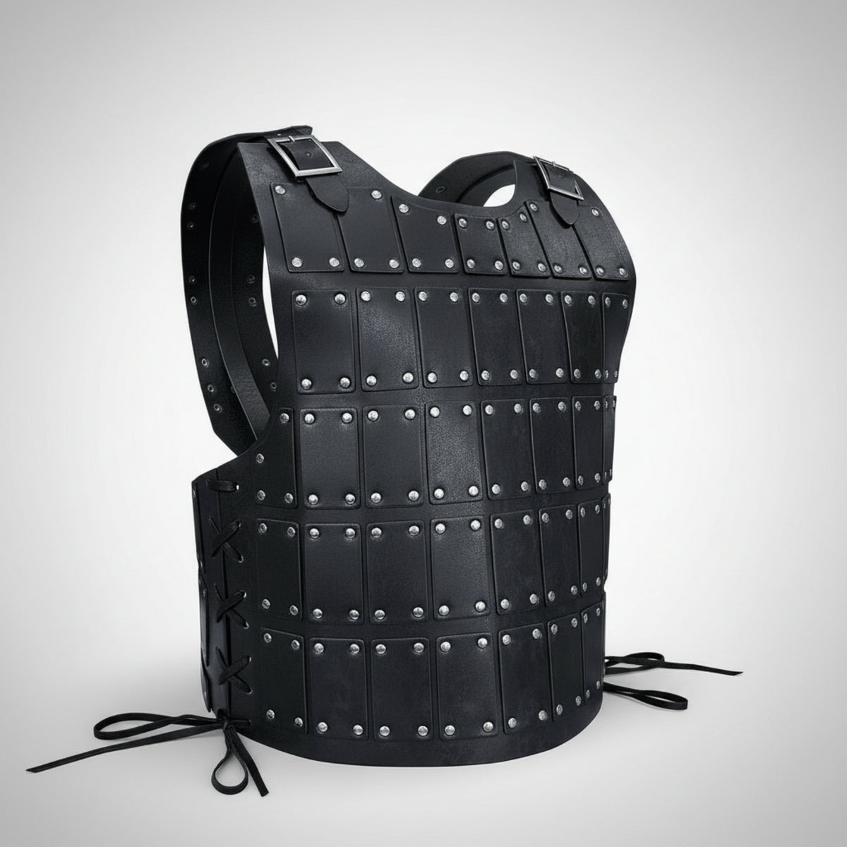 Leather Chest Piece with Buckles Barbarian Cosplay Chestplate Retro Half Chest Piece for Larpers