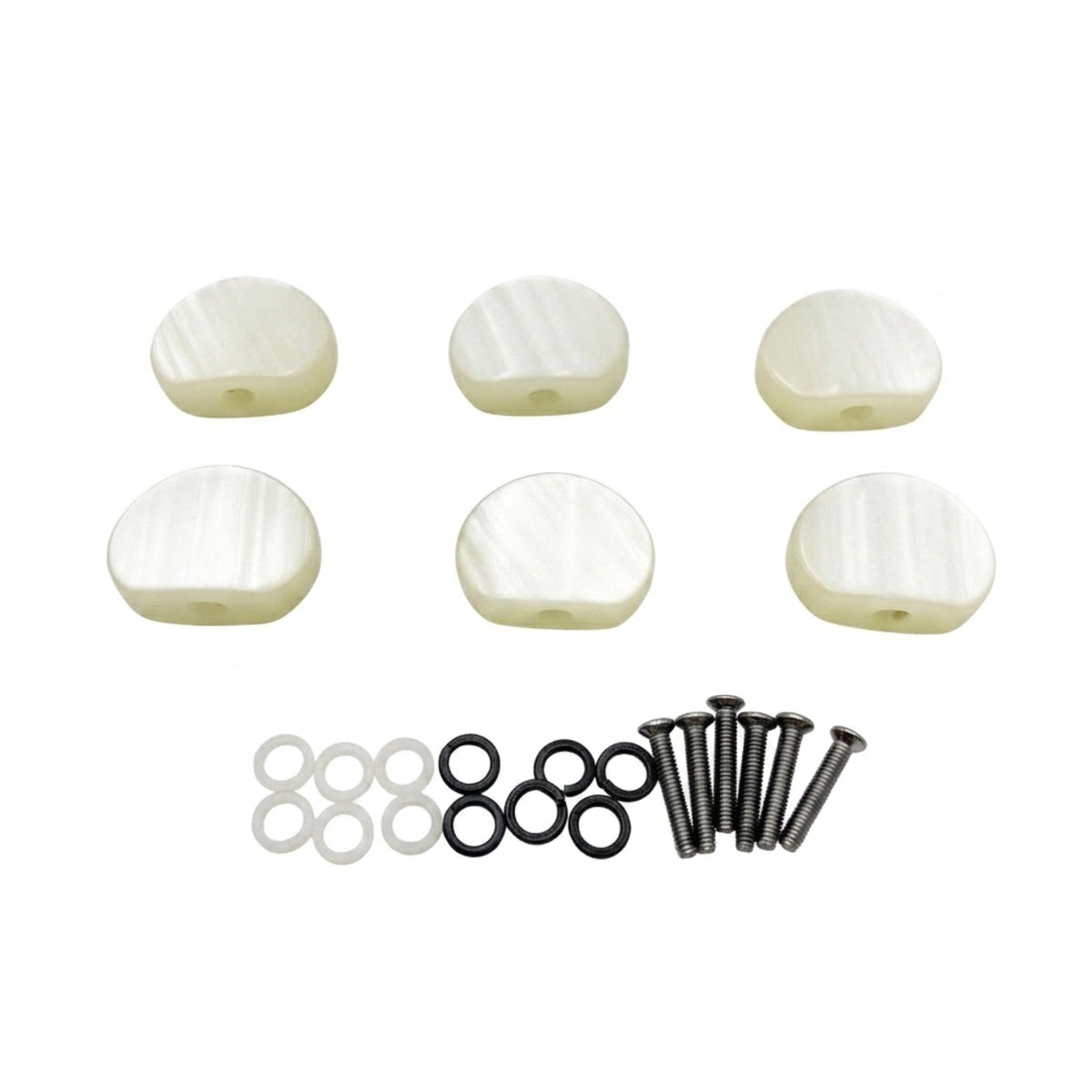 6 Pieces Guitar Tuner Button Knobs Easy to Install Guitar Tuner Button Glossy Tuning Peg with Screws and Washers for Luthier, Instrument Maintenance
