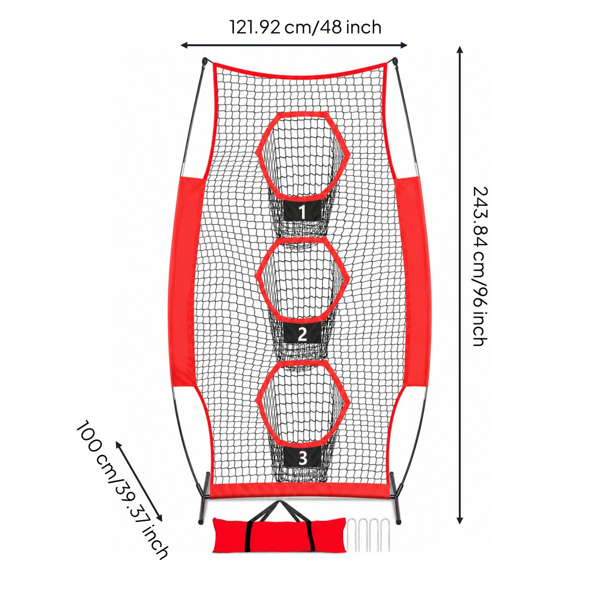 Football Throwing Net with Target Pockets Easy Setup Football Throwing Net with Carry Bag Heavy-Duty for Coaches, outdoor