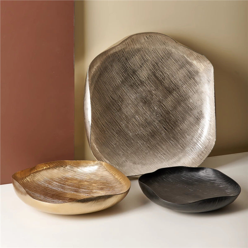 Modern Minimalist Irregular Metal Tray and Bowl Set