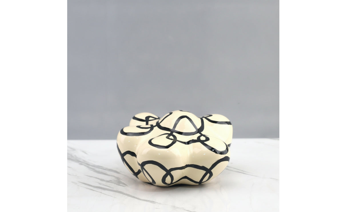 Abstract Sculpture Hand-Painted Resin Statue Glossy for Bookshelf, Homeowners
