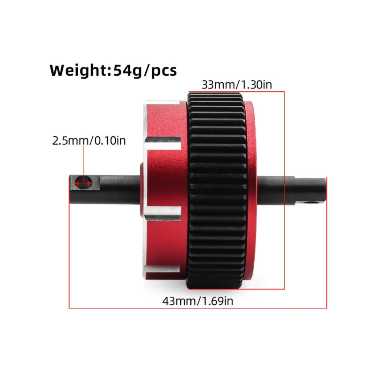 1/10 RC car Differential Assembly Fits Major Brand 2WD vehiclesCompatible Differential with Aluminum Housing 2WD
