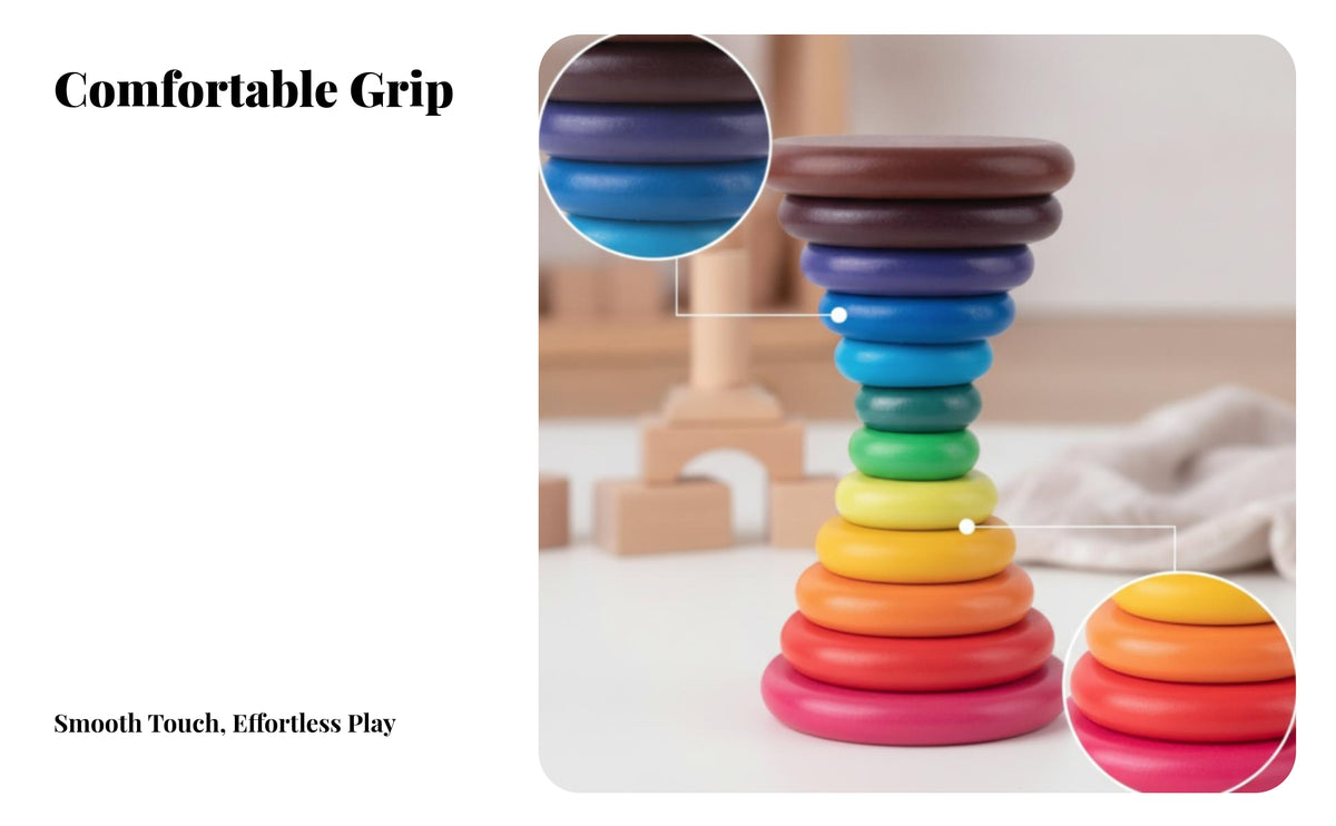 12-Piece Pebble Stacking Toy with Balancing Discs