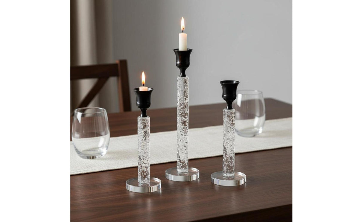 Crystal Candlestick Nordic Style Taper Candle Holder Elegant Design Decorative Table Centerpiece for Restaurant