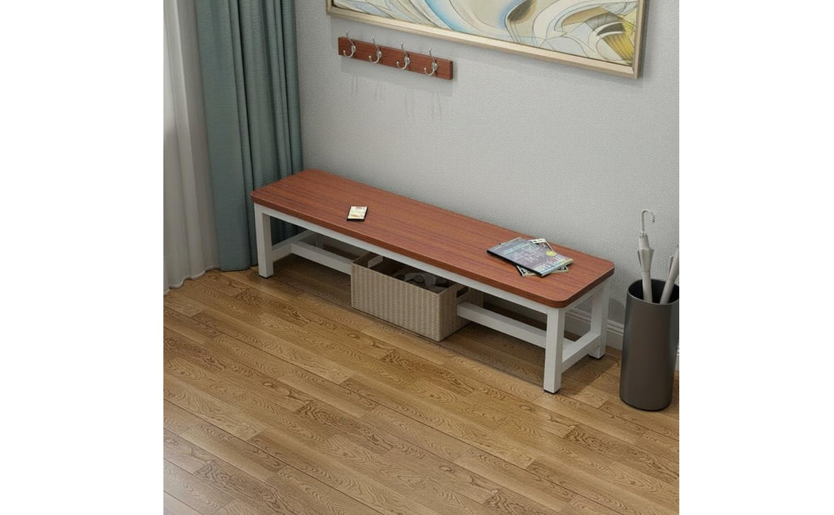 Entryway Shoe Changing Bench Multi-Functional Backless Changing Room Bench Rounded Corners Simple Rest Stool for Bed End
