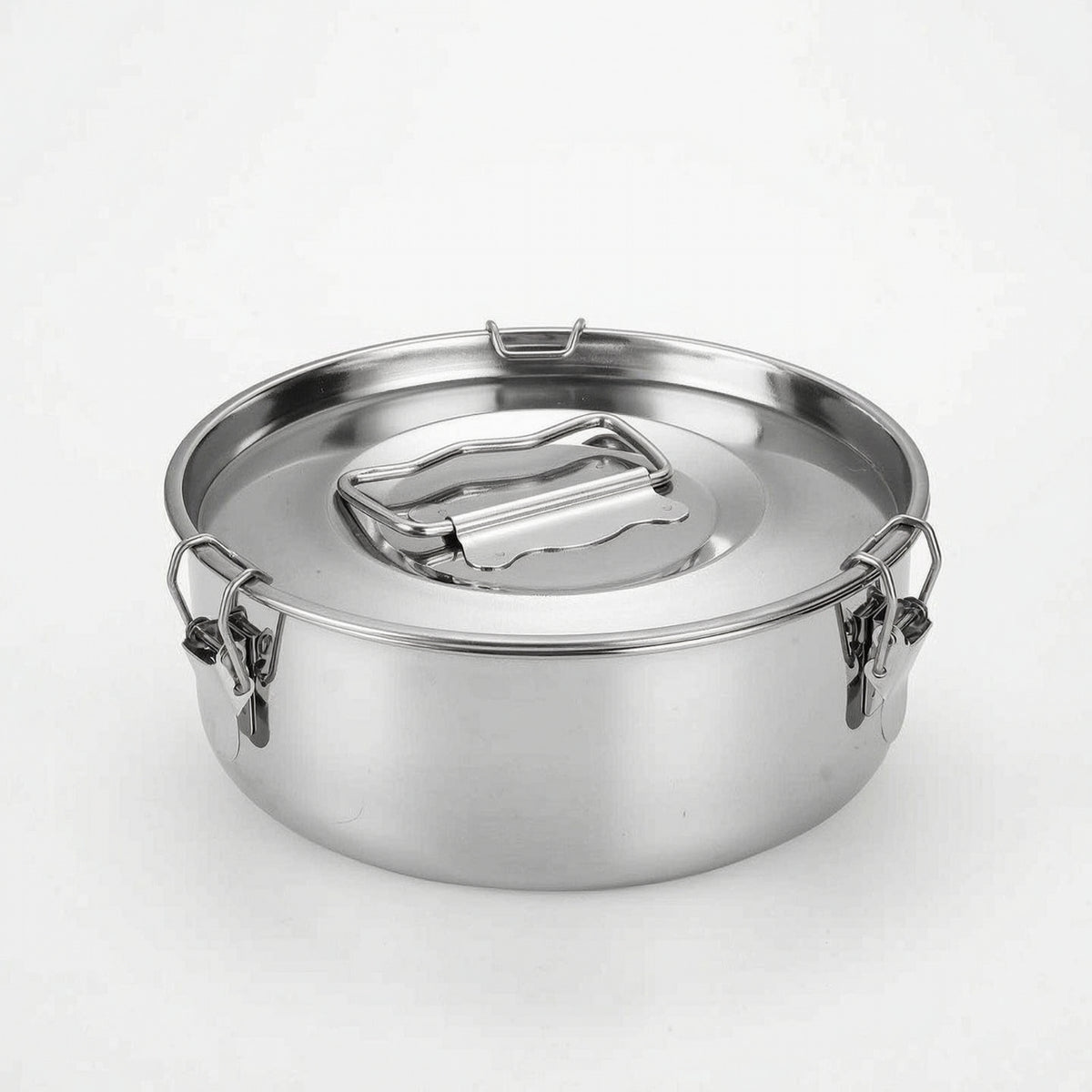 Universal Steaming Pot with Locking Clasps Slimline Stainless Steel Steamer Insert Compact Steamer Basket with Lid Dishwasher Safe for Stockpot