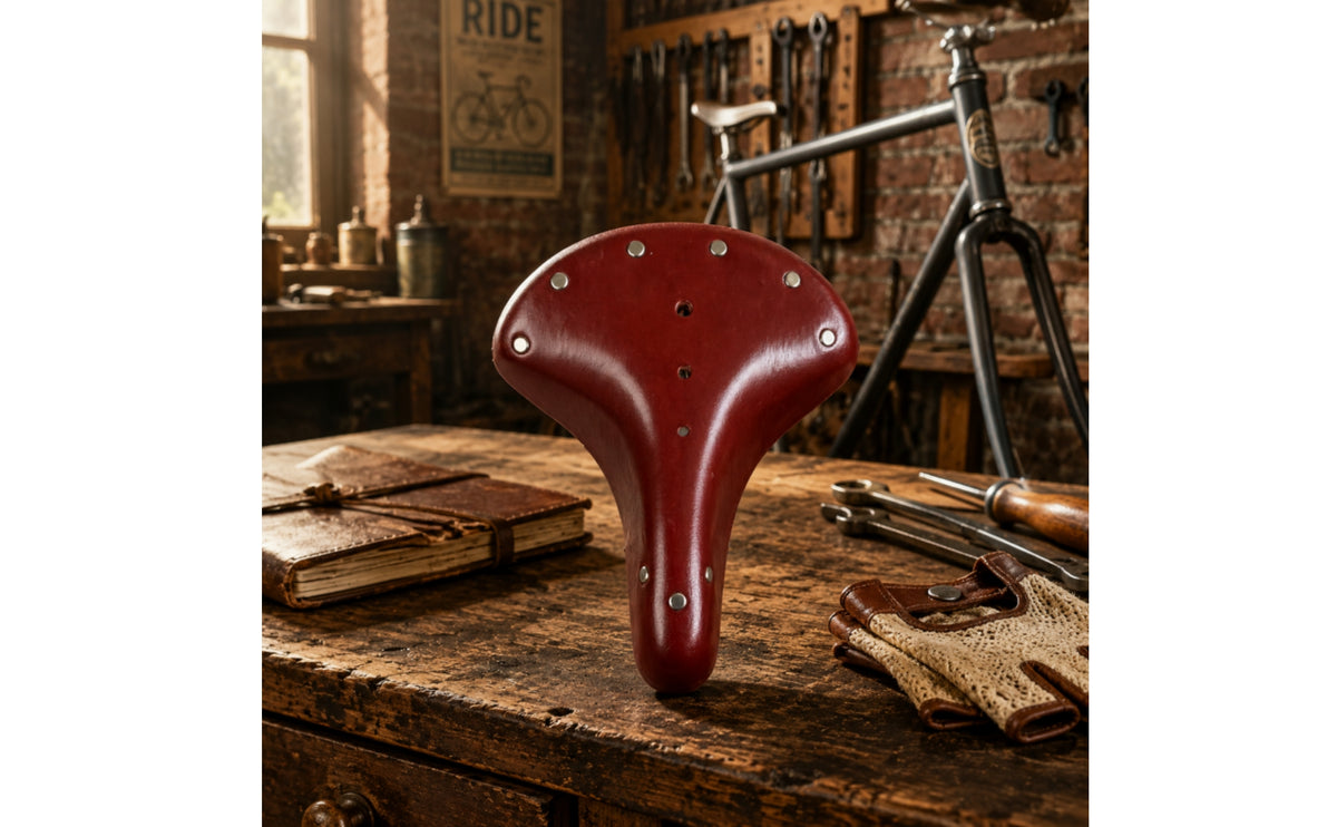 Vintage-Style Cycle Saddle with Springs Retro Bike Seat with Springs Riveted Leather Cycle Saddle Shock-Absorbing for Cyclists, Cruiser Bikes