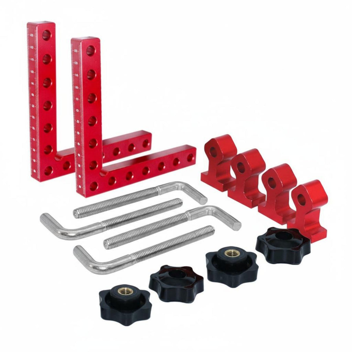 Aluminum Alloy Woodworking Right Angle Clamp Twofold Scale Markings 90 Degree Positioning Square Lightweight for Carpenters