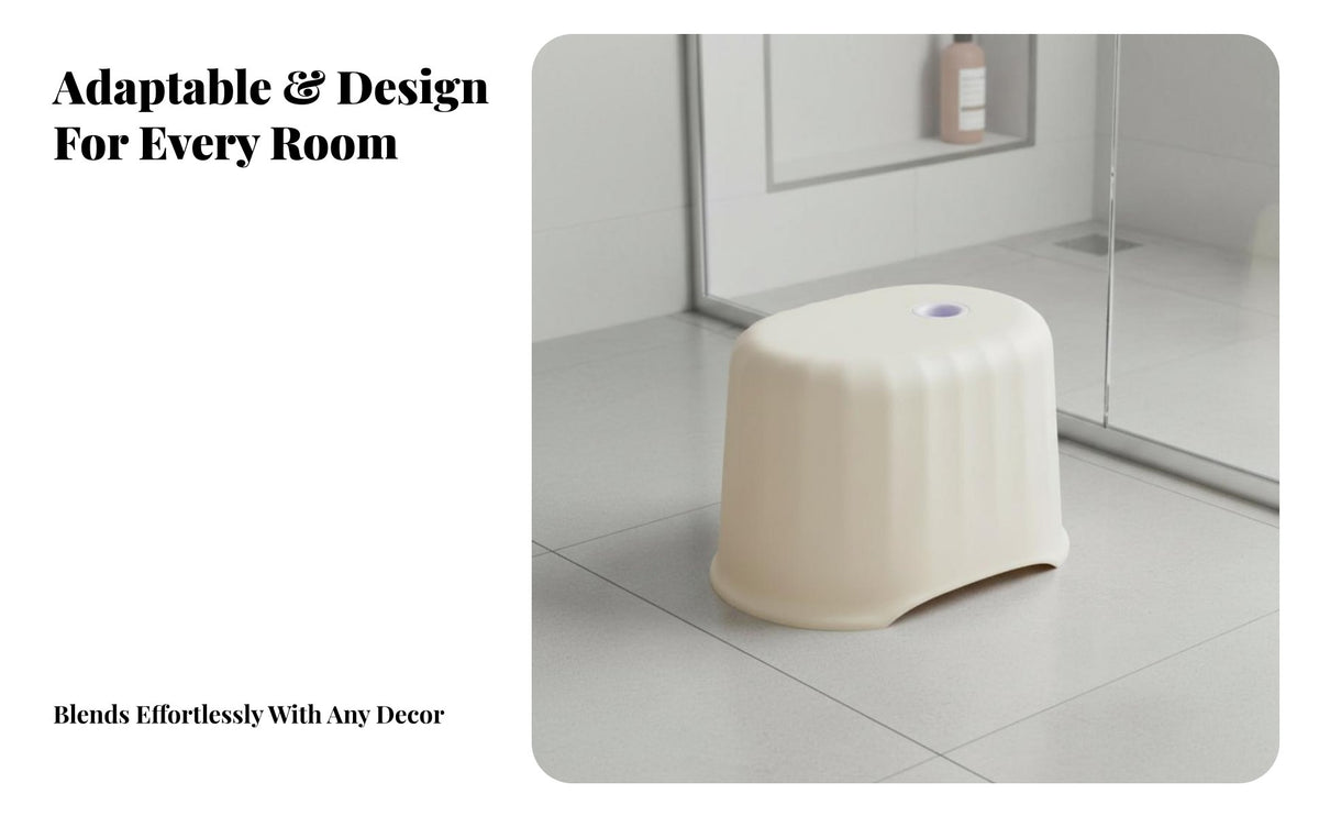 Anti-Slip Ribbed Stackable Stool Long-Lasting Backless Seating High Load Capacity Small Seat Multi-Functional for Adults, Families, Homeowners, Bathroom, Living Room, Bedroom, Entryway