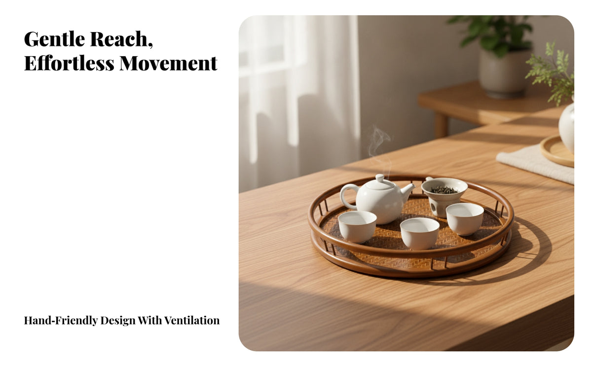 Tabletop Tea Utensil Storage Container | Handcrafted Wickerwicker-style, Bamboo Tea Ware Organizer