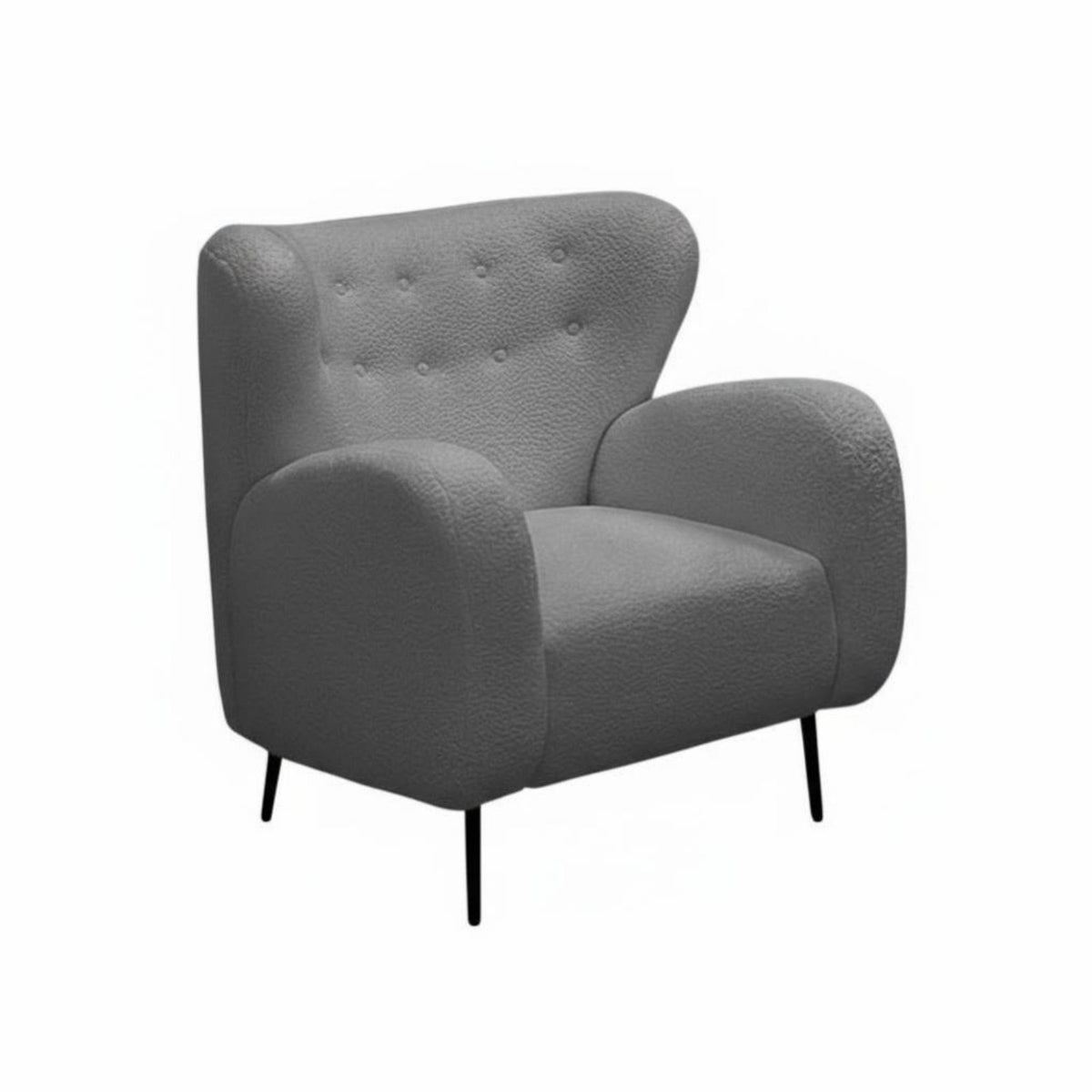 Nordic aesthetic Boucle Upholstered Armchair fashionable Design Accent Chair Soft Texture Home Furniture Curved rear supportrest for Adults, Homeowners, Readers, Living Room, Bedroom, perusing corner