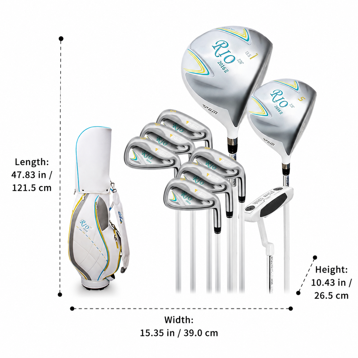 9 Golf Clubs Set for Men, Beginner Friendly Golf Club Package with Driver, Hybrid, Irons, Putter & Bag