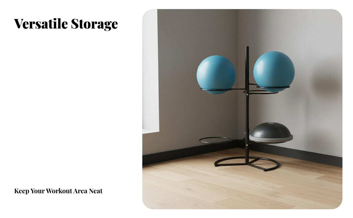 Space Saving Wall Mounted Exercise Ball Rack Heavy Duty Exercise Ball Wall Rack Easy to Install Long-Lasting Construction