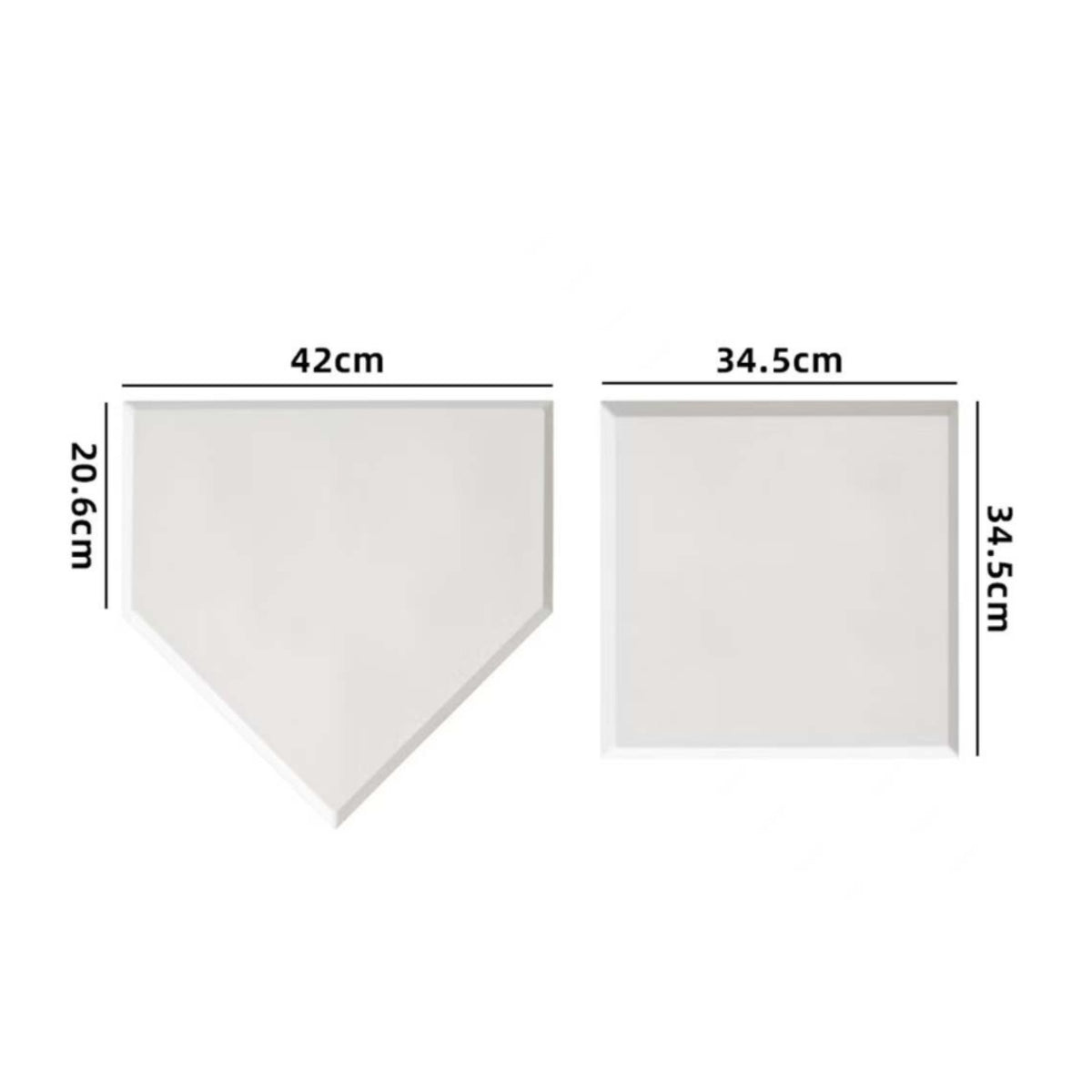4 Pieces Home Plates and Bases Raised Border Rubber Baseball Bases Flat Profile Athletic Gears