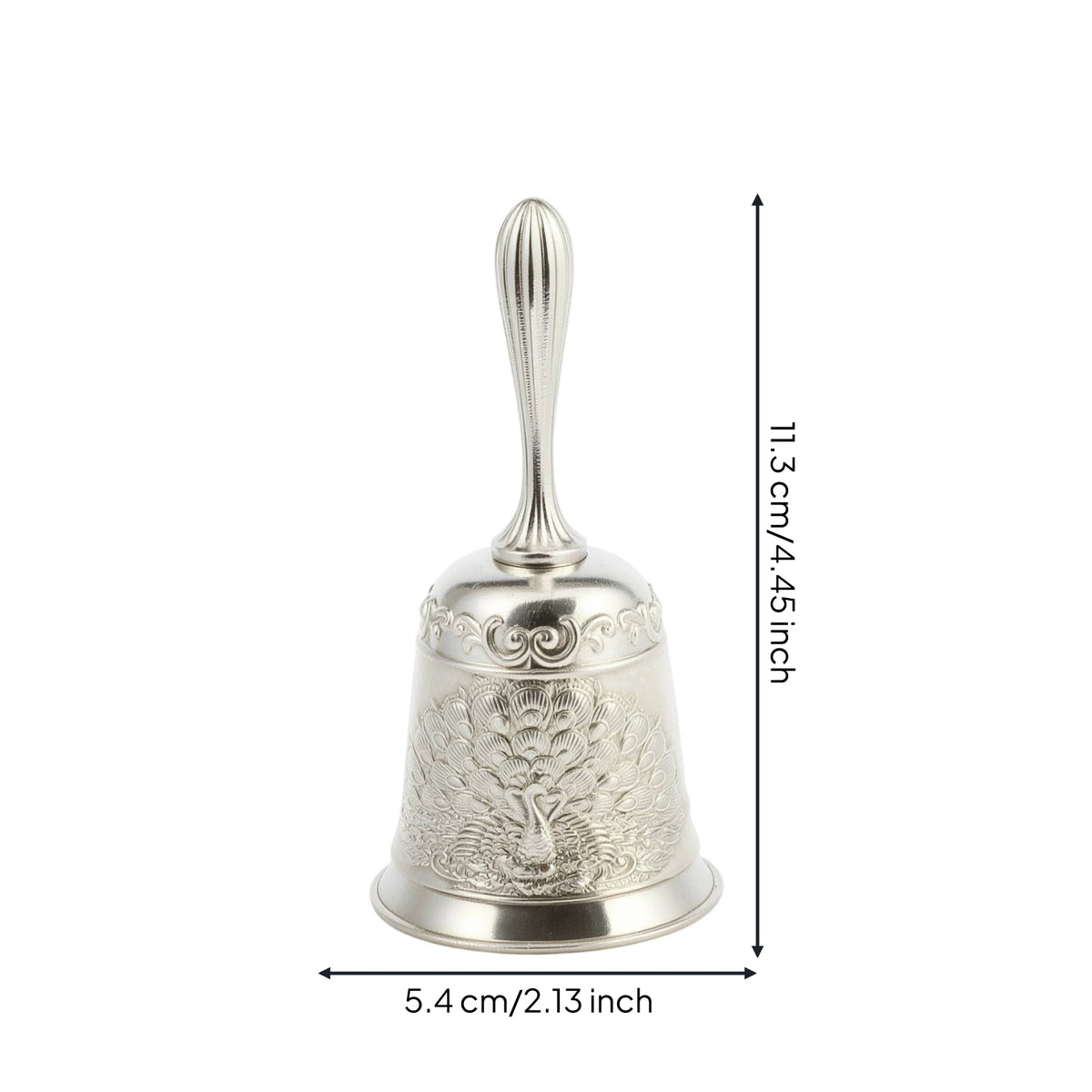 Decorative Hand Bell with Peacock Motif Elegant Metal Hand Bell Retro Handbell Compact for Collectors, Home Decor, Classroom