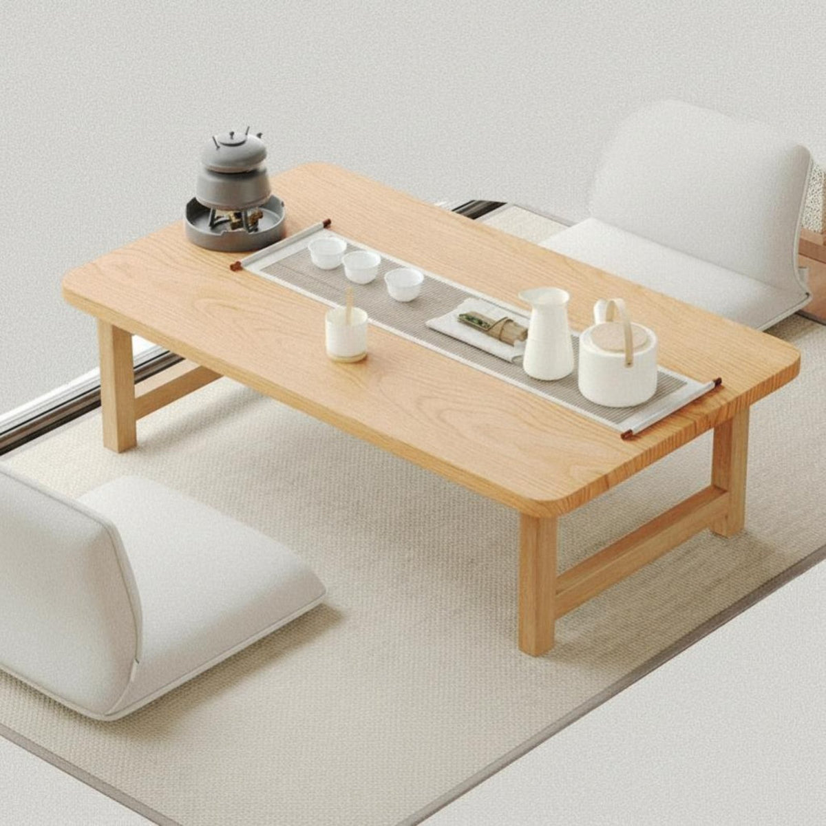 Space-Saving Foldable Tatami Table Multi-Functional Japanese Folding Table Minimalist Design Floor Desk Easy to Clean for Students, Tea Enthusiasts, Minimalists, Bay Window, Bedroom, Small Apartments, Living Room