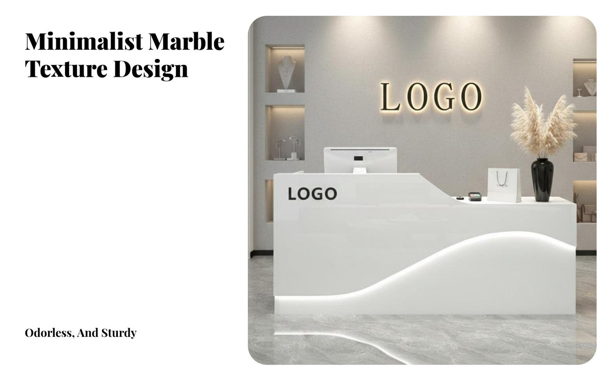 Modern Reception Desk Sturdy Construction Retail Checkout Counter High Load-Bearing Capacity Salon Reception Desk for Beauty Salons, Lobbies