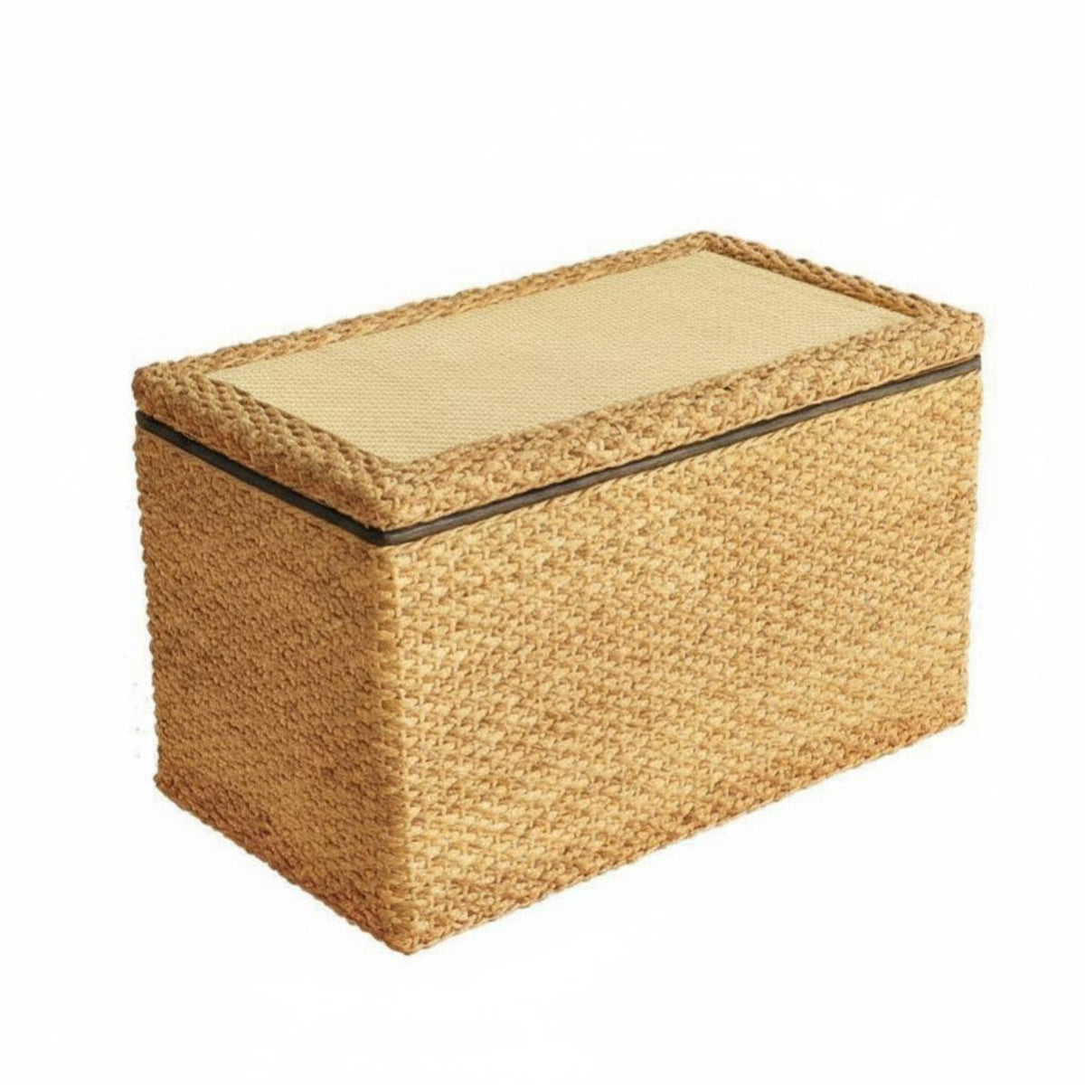 Sturdy Construction Woven Storage Stool Long-Lasting Frame Footstool Multi-Functional Design Household Furniture Washable Liner for Families, Homeowners, Students, Entryway, Living Room, Bedroom, Balcony