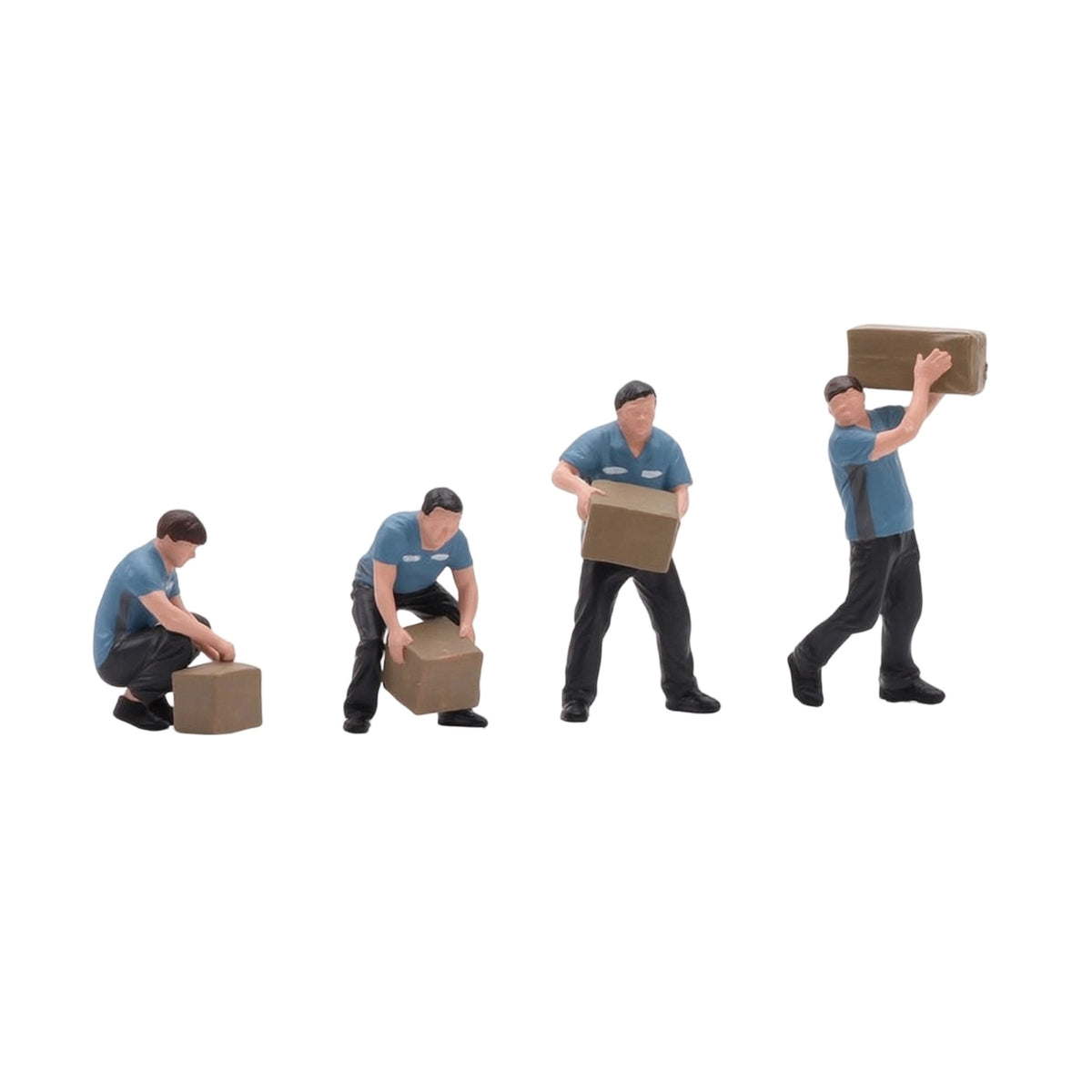 4 Pieces Worker Figurines Realistic Miniature Figure Set Tiny Diorama Models for Hobbyists, Collectors