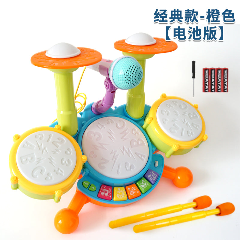 儿童迷你钢琴架子鼓二合一初学者入门男孩3-6岁婴儿宝宝打鼓玩具