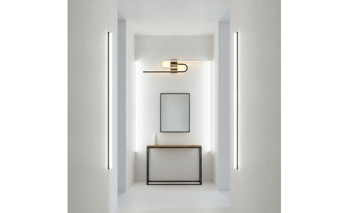 Modern Linear Wall Light Three-Color LED Wall Lamp Ambient Sconce Minimalist for Living Room, Bedroom, Hallway