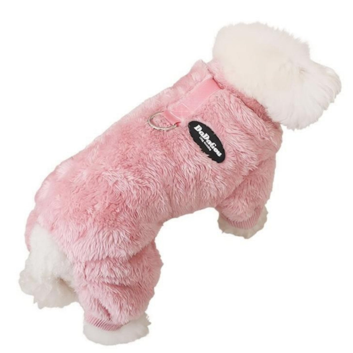 Built-in Leash Attachment Winter Dog Coat with Harness Full Body Coverage Four-Legged Dog Single Sie Soft Material for Snowy Days, Walking