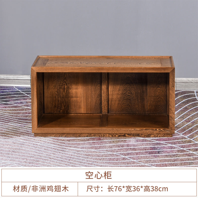 红木新中式电视柜鸡翅木电视机柜组合实木储物柜客厅影视地柜原木 底座(长76宽36高15cm) 整装