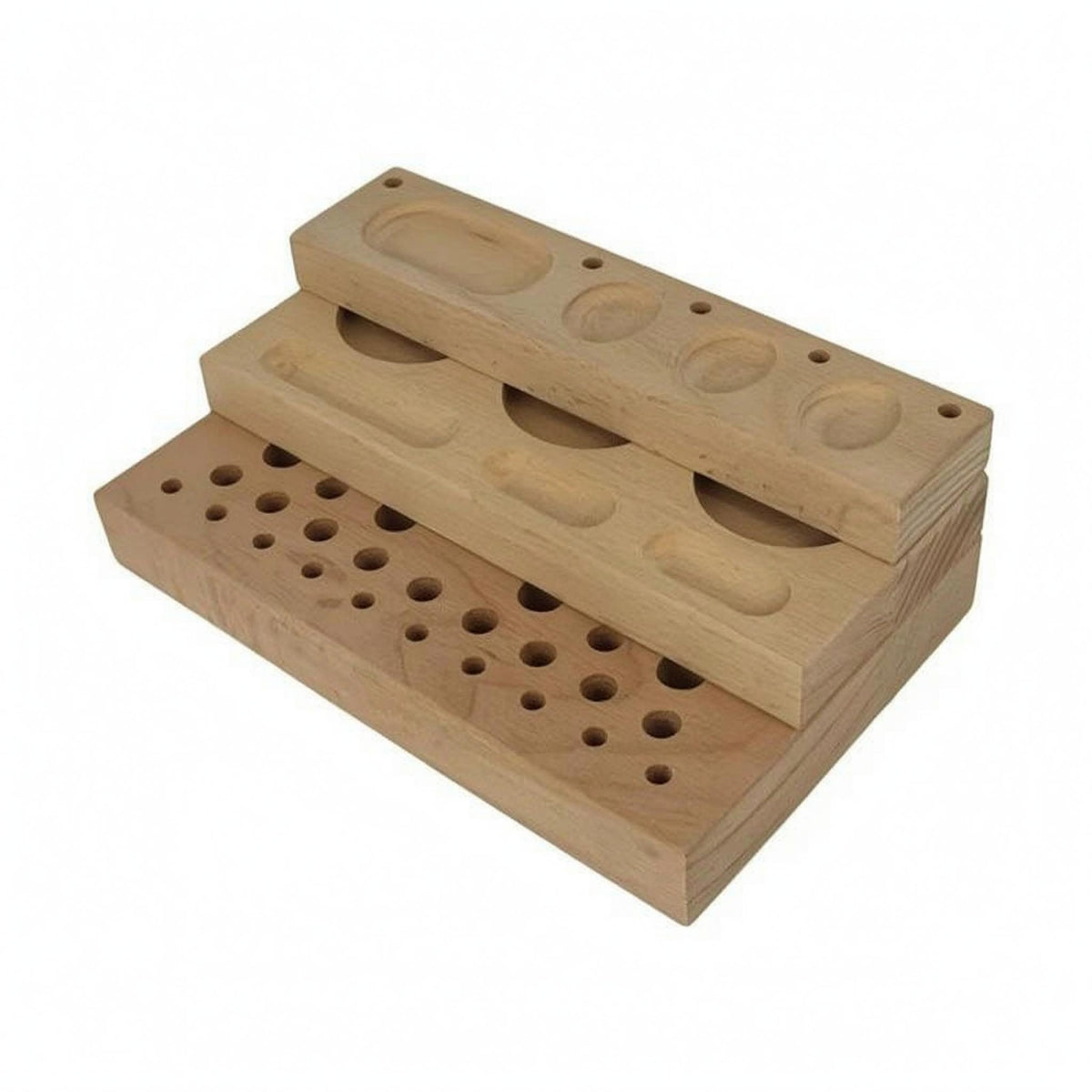 Fly Tying Tool Rack Slotted Fly Tying Organizer Wooden Wood Storage Rack