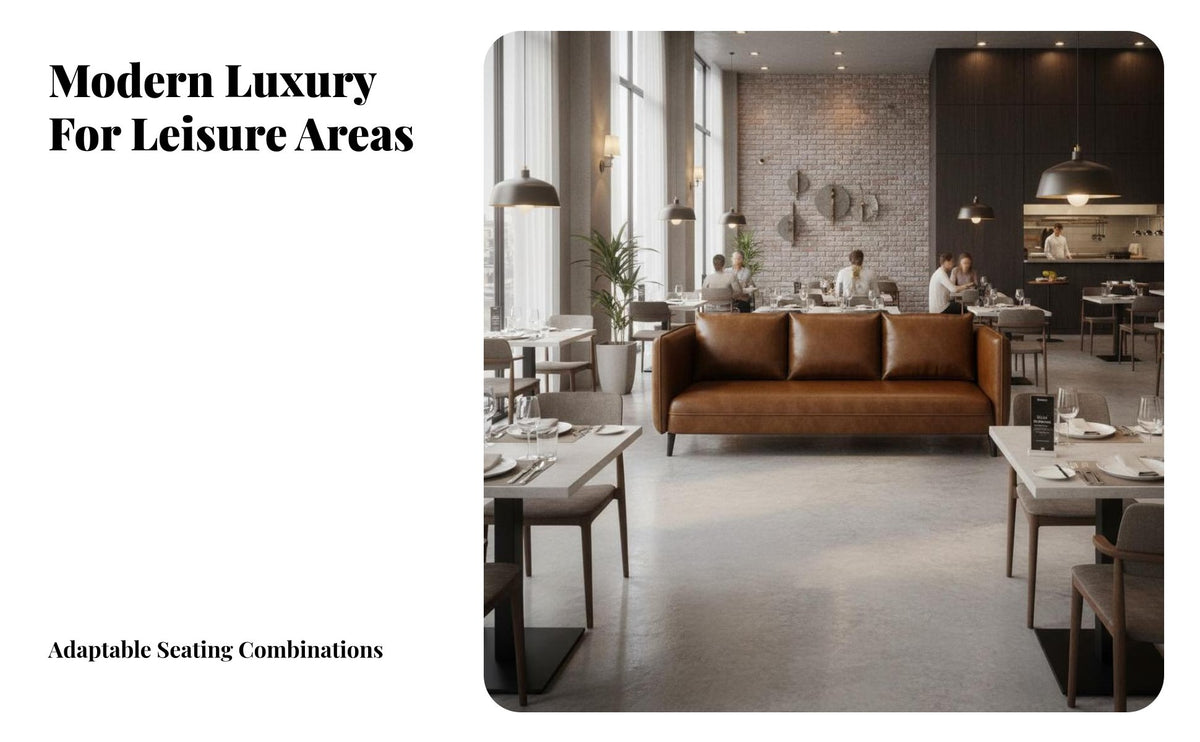 Light Luxury Design Upholstered Restaurant Loveseat Minimalist Design Faux Leather Dining Booth Comfortable Cushioning Industrial Cafe Table Set Easy Assembly for Bar Owners, Teahouse, Eatery, Lounge