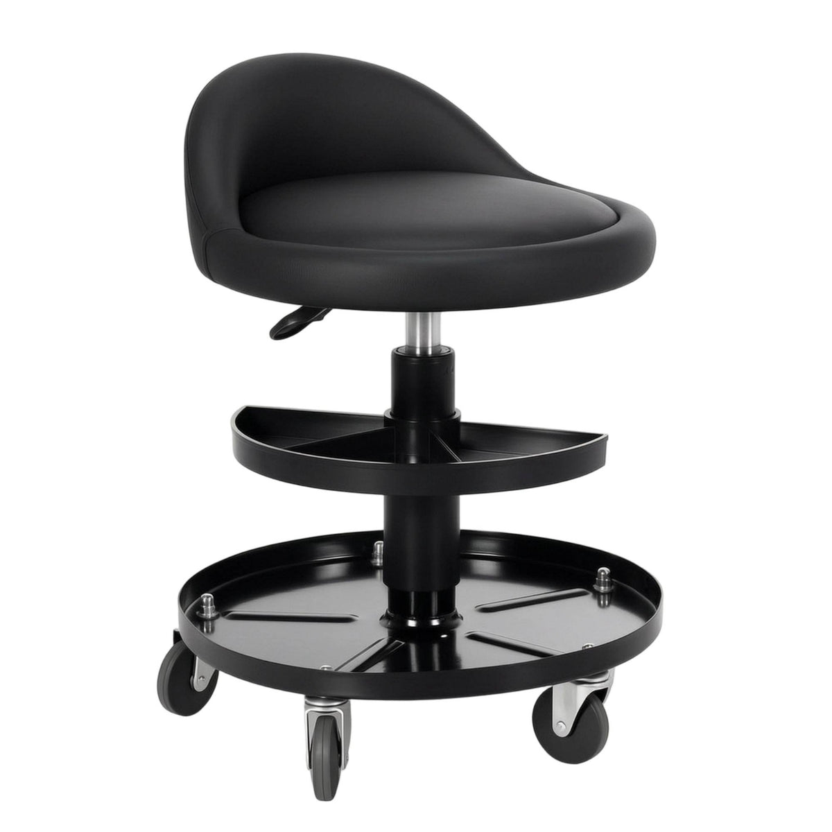 Round Swivel Auto Repair Stool with Hydraulic Lift and Casters