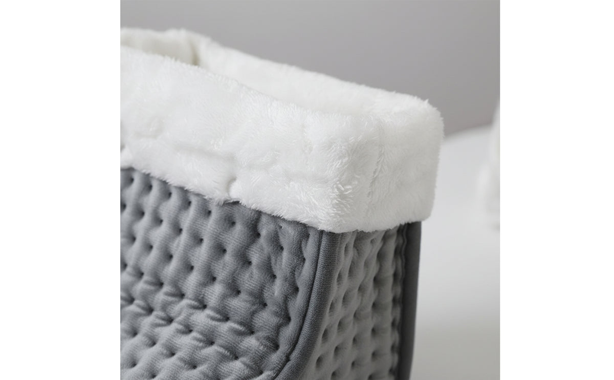 Fluffy Heated Foot Warmer Boot Corded Electric Foot Warmer Quilted Heater Soft for Home, Office