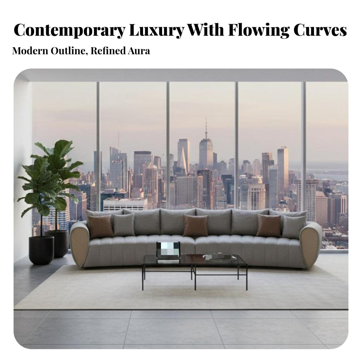 Curved Minimalist Couch Light Luxury Design Reception Seating configurable Combination Commercial Furniture for Business Owners, Sales Office, spa