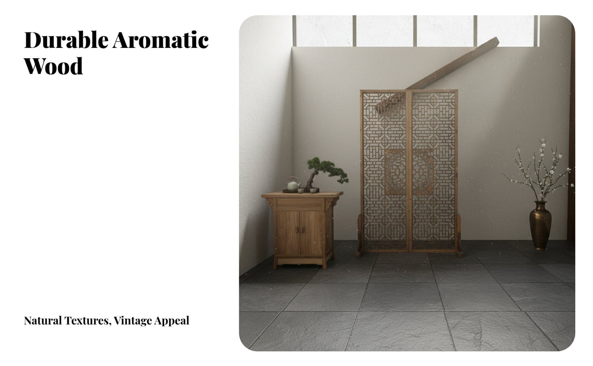 Chinese Design Wooden Screen Solid Wood Antique Fretwork Room Divider Handmade Hollow Carved Lattice Partition for Tea House, Restaurant