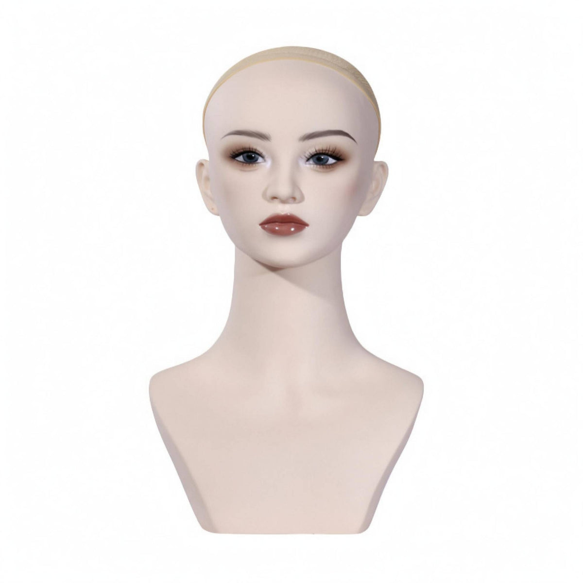 Mannequin Head Bust Long Neck Shoulder Mannequin Bust Skin Toned Toned