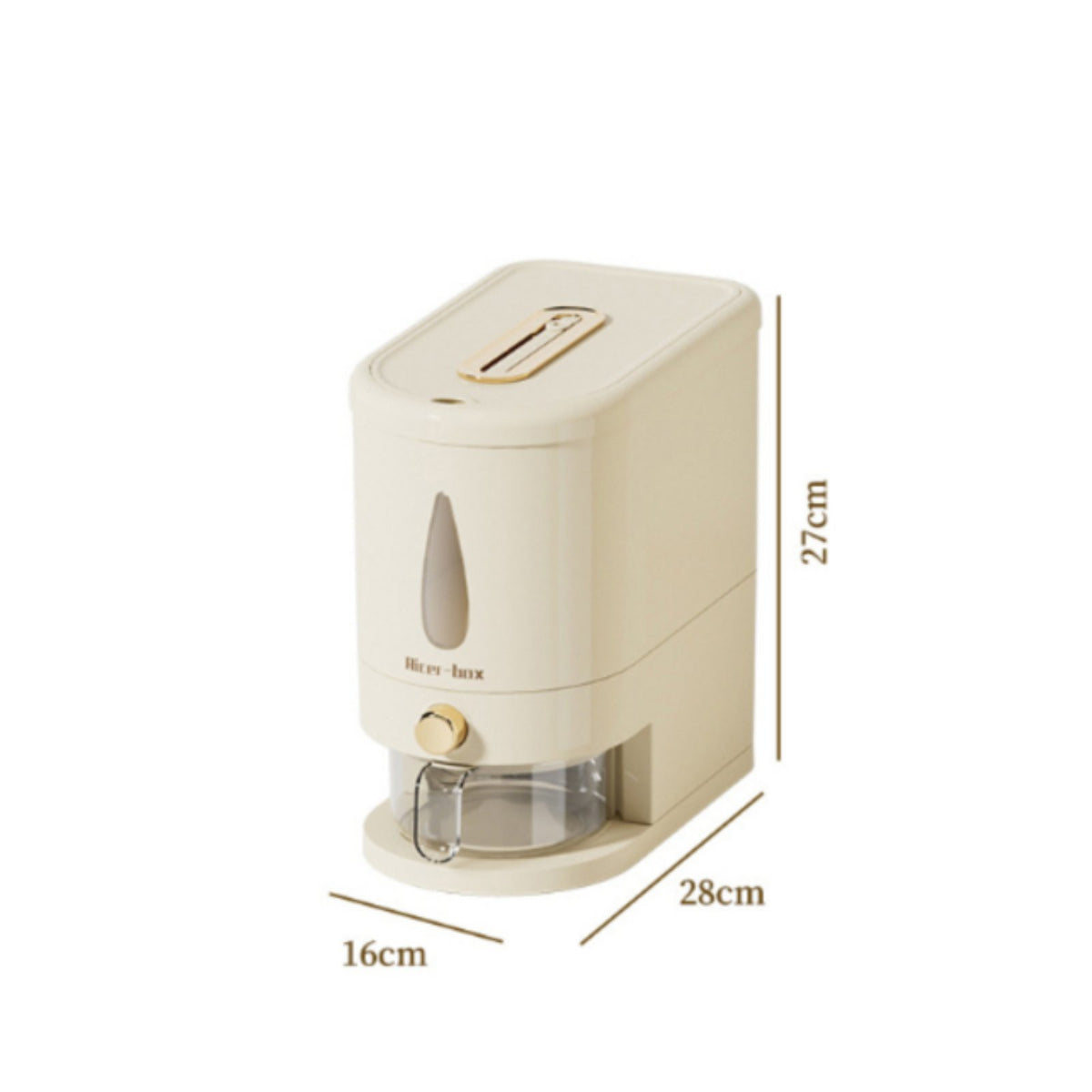Moisture-Proof Rice Dispenser Large Capacity Push Button Rice Bin Space-Saving for Countertop