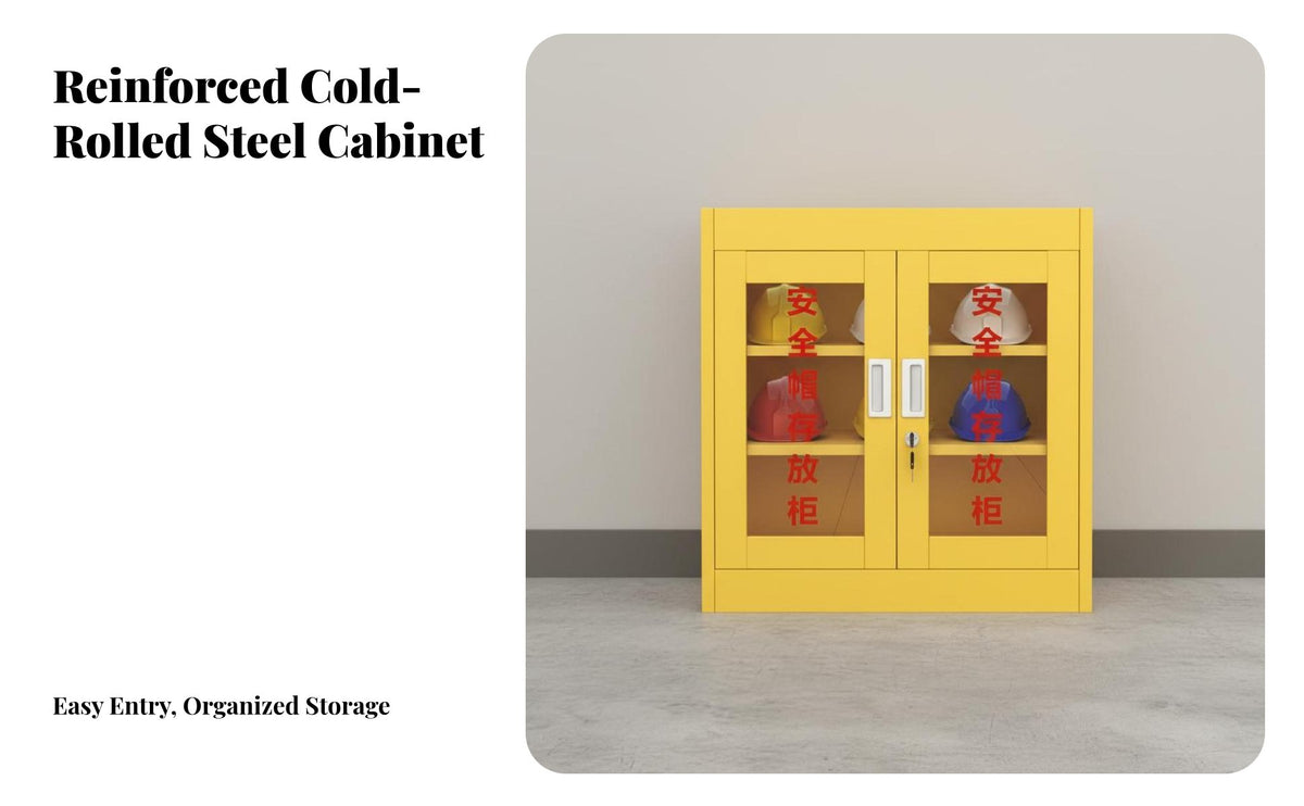 Helmet Storage Cabinet Heavy Duty Hard Hat Cabinet Large Capacity Steel Equipment Cabinet for Site Managers, Miners, Factories, Workshops