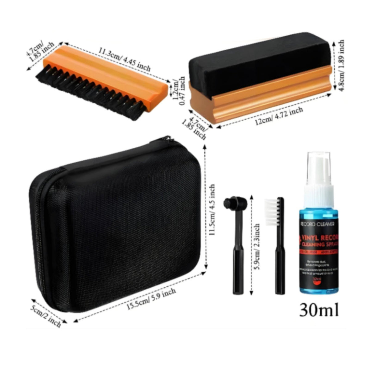 Anti-Static Vinyl Vinyl Cleaning Kit Removes Dust and Fingerprints Vinyl Brush Set Improves Sound Quality LP Cleaning Kit for DJs, Audiophiles