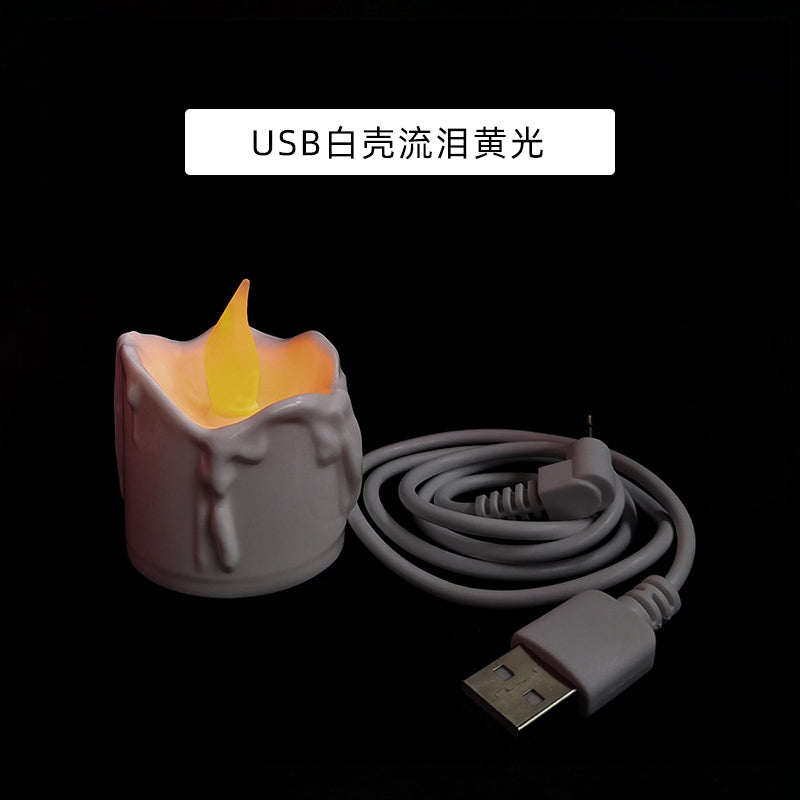 USB单只充电电子蜡烛灯led仿真生日烛光布置摆件小夜灯供佛灯烛灯