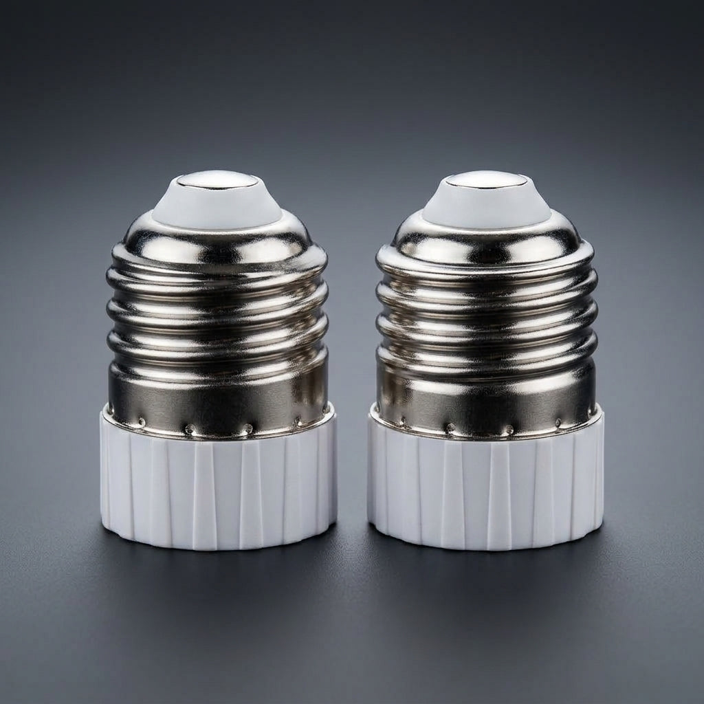 Ceramic Housing E27 to MR16 Adapter for LED Bulb, Heat Resistant up to 80°C with Rated Current 3A, White E27 to GU5.3 Adapter, 40mm x 28mm