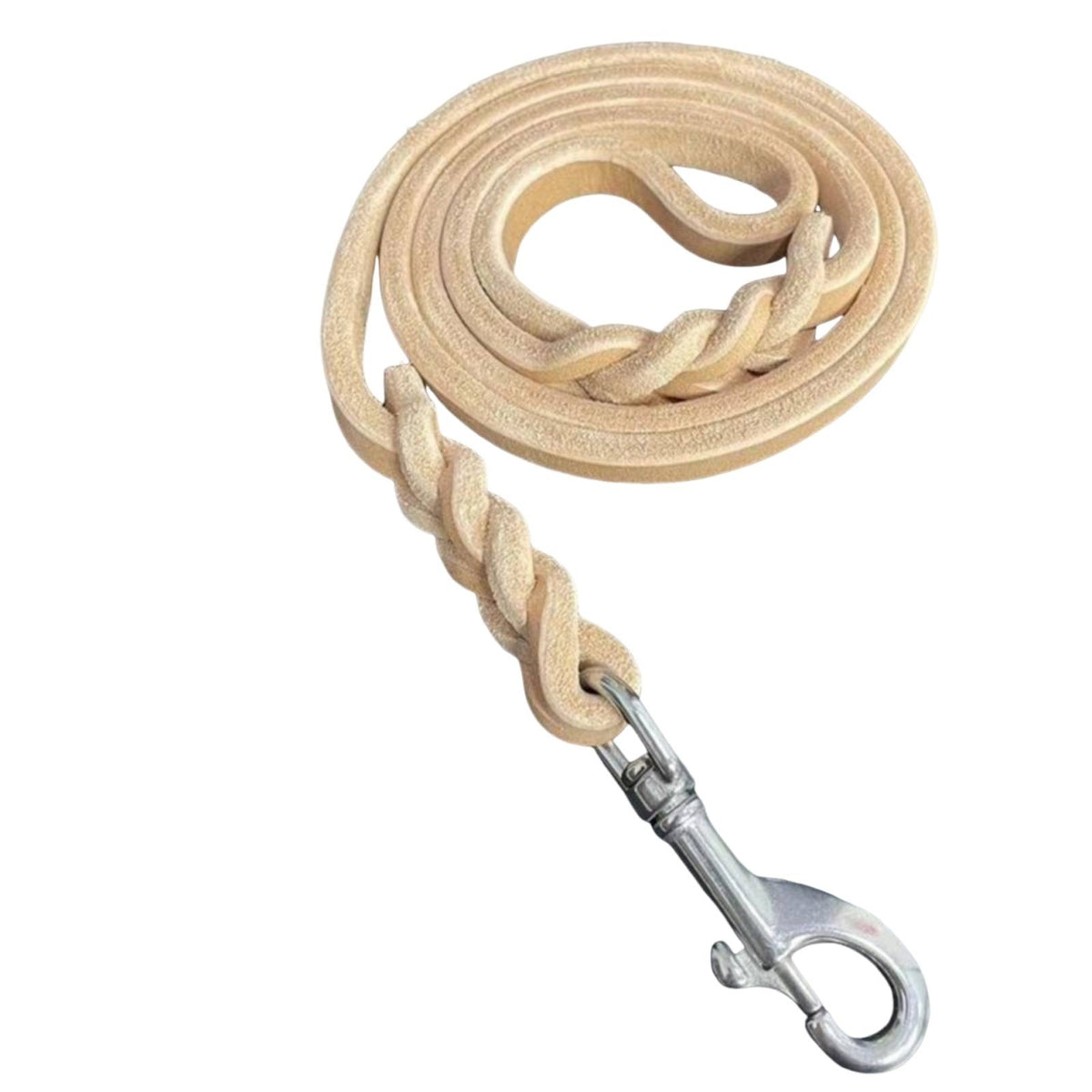 Leather Dog Leash Strong Braided Leather Leash Thick Pet Supply for Large Dogs, Daily Walks