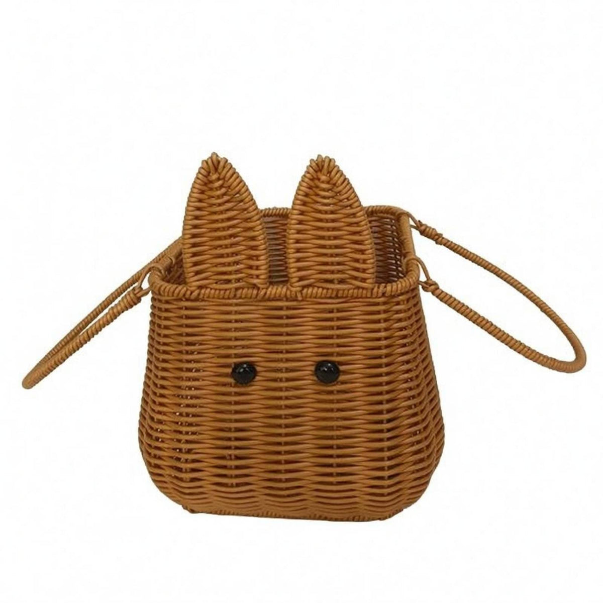 Creature-Ear Basket Decorative Rattan Hand Basket Portable Handle