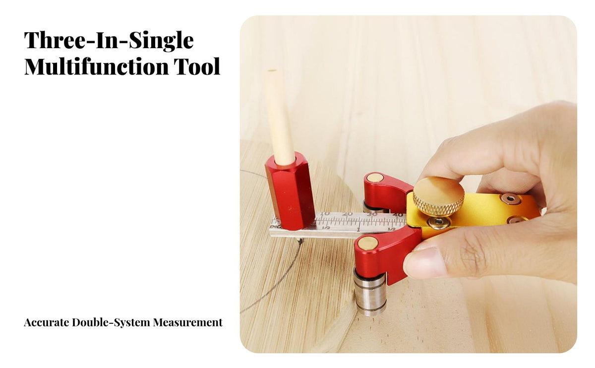 Multifunctional Line Drawing Tool Metric and Customary Units Parallel Line Scriber Clear Scale Linear Bend Scribing Tool for Carpentry