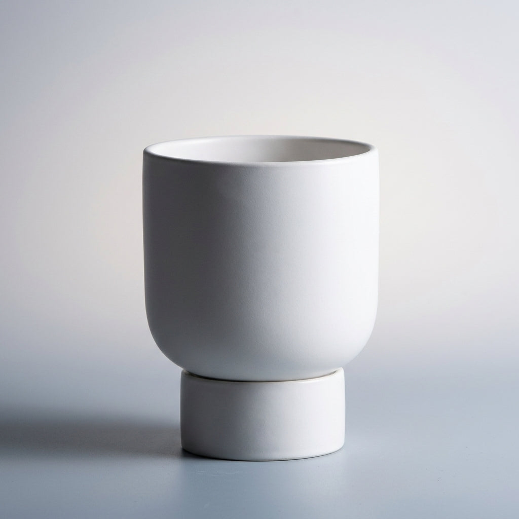 Plant Pots for Indoor Plants and Bonsai Pot, Nordic Style Ceramic Pots with Integrated Pedestal, Small Indoor Plant Pot for Home Office, Gift