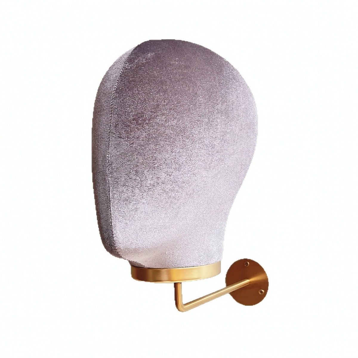 Mannequin Head Display Stand Velvet Covered Wall Attached Mannequin Head Lightweight Hat Display with Metal Hook for Salons